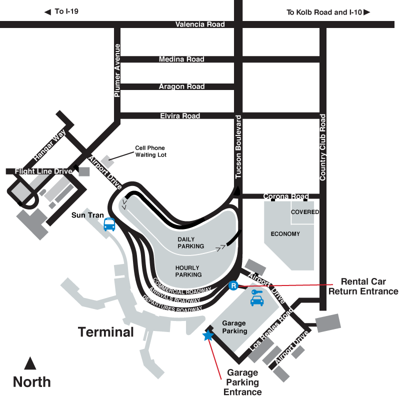 TucsoninternationalairportCellPhoneWaitingMap Impark